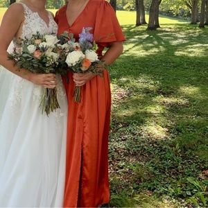 Baltic Born Sicily Satin dress in rust